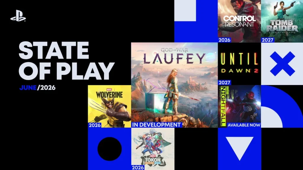 Imagen oficial del State of Play de junio de 2026 con Marvel’s Wolverine, God of War Laufey y otros anuncios de PlayStation