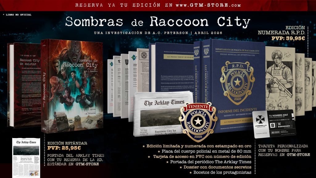 Edición Numerada R.P.D. de Sombras de Raccoon City, libro de GTM Ediciones dedicado al universo Resident Evil.
